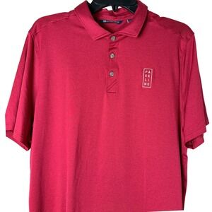 Cutter & Buck Polo Shirt Mens M Red Short Sleeve Stretch Paceline Logo Golf